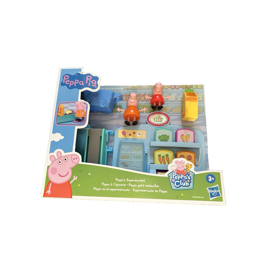 Peppa Pig Playset Supermarket Toy - Pink, Blue, Green, Yellow